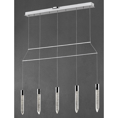 Design Classics Icicle Chrome LED Crystal Chandelier