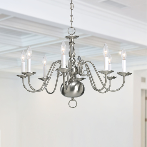 Williamsburg 8-Light Chandelier in Satin Nickel by Progress Lighting