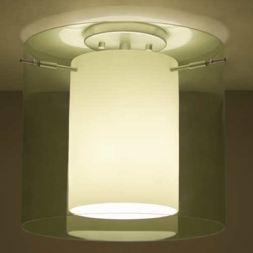 Besa Lighting Besa Lighting Pahu Satin Nickel LED Semi-Flushmount Light 1KM-L18407-LED-SN