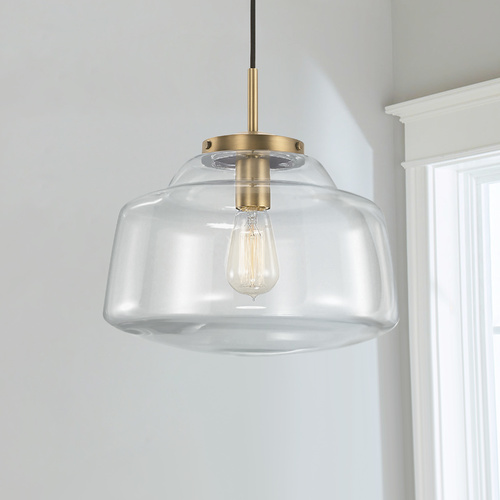 HomePlace by Capital Lighting Dillon 12.75-Inch Pendant in Aged Brass by HomePlace by Capital Lighting 342711AD