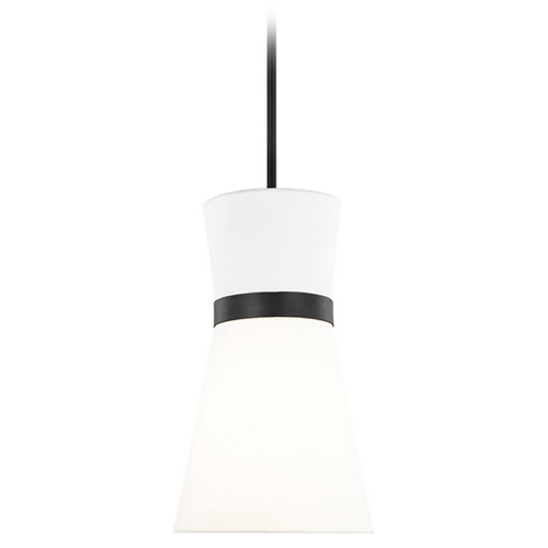 Visual Comfort Studio Collection Clark Midnight Black LED Mini-Pendant Light with Conical Shade