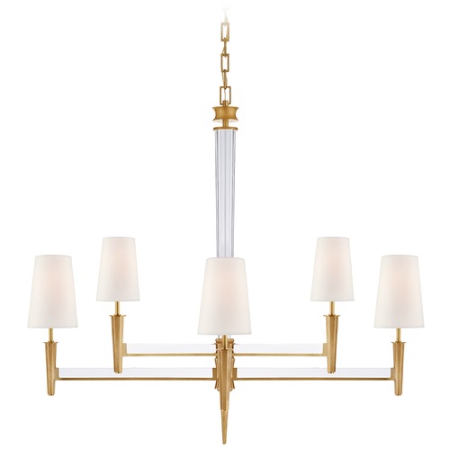 Visual Comfort Signature Collection Thomas OBrien Lyra Chandelier in Antique Brass by Visual Comfort Signature TOB5943HABL