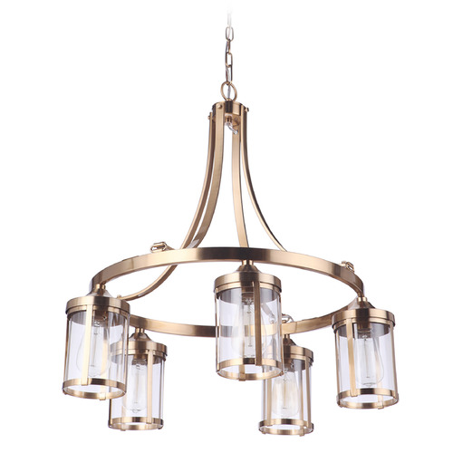Elliot Satin Brass Chandelier by Craftmade Lighting