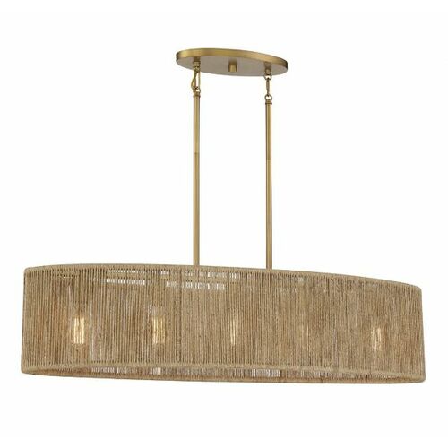 Ashe 5-Light Oval Chandelier in Warm Brass by Savoy House