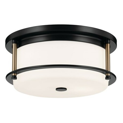 Kichler Lighting Brit Black & Champagne Bronze Flush Mount Light by Kichler Lighting 52595BKCPZ