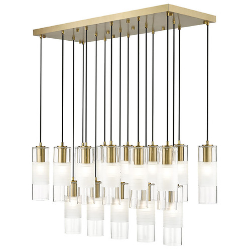 Z-Lite Z-Lite Alton Modern Gold Multi-Light Pendant with Cylindrical Shade 824P-17L-MGLD