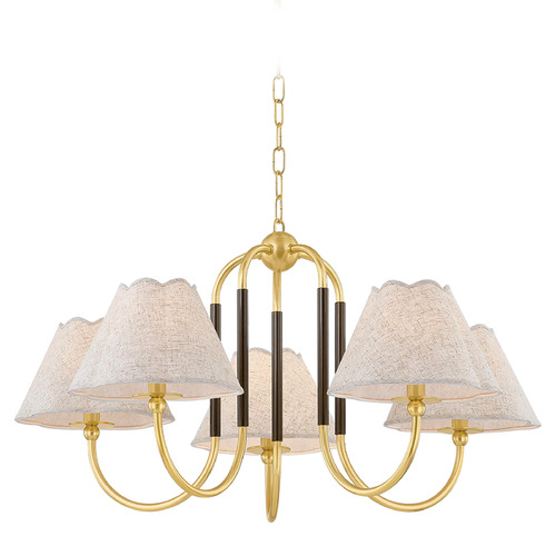 Mitzi by Hudson Valley Mitzi Tara Brass Terracotta 5-Light Chandelier H1043805-AGB/TRB