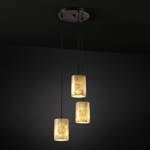 Justice Design Group Justice Design Group Alabaster Rocks! Collection Multi-Light Pendant ALR-8818-10-DBRZ