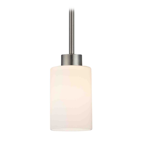 Design Classics Lighting Modern Mini-Pendant Light with White Glass 1123-1-09 GL1028C