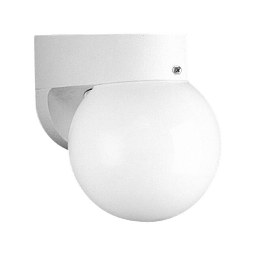 White Polycarbonate Outdoor Wall Light in White by Progress Lighting