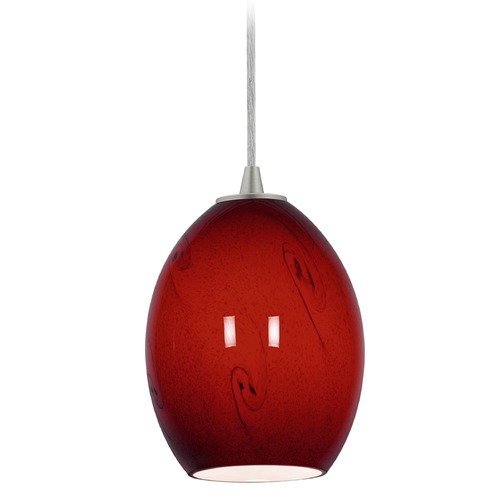 Access Lighting Brandy Firebird Brushed Steel LED Mini Pendant by Access Lighting 28023-3C-BS/RUSKY