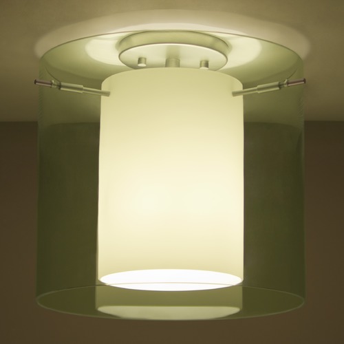 Besa Lighting Pahu Satin Nickel Semi-Flushmount Light