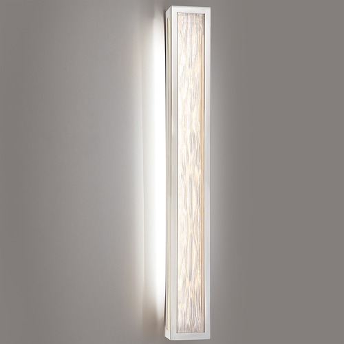 Shock Waves Brushed Nickel LED Vertical Bathroom Light by Modern Forms