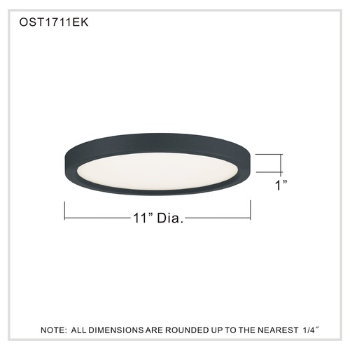 Quoizel Lighting Outskirts Earth Black LED Flushmount Light | OST1711EK ...