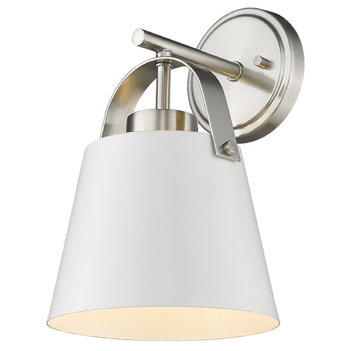 Z-Studio Matte White & Brushed Nickel Sconce by Z-Lite