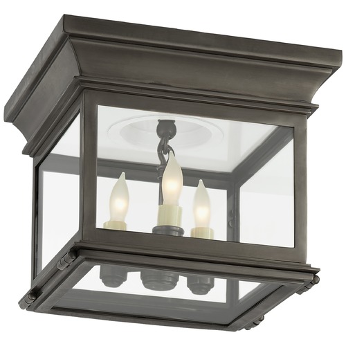 Visual Comfort Signature Collection E.F. Chapman Club Small Flush Mount in Bronze by Visual Comfort Signature CHC4128BZCG