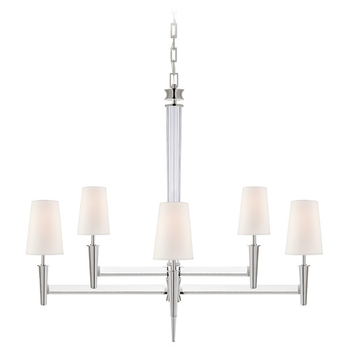 Visual Comfort Signature Collection Thomas OBrien Lyra Chandelier in Polished Nickel by Visual Comfort Signature TOB5943PNL