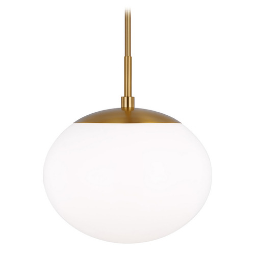 Visual Comfort Studio Collection Lune Burnished Brass Pendant Light with Oval Shade