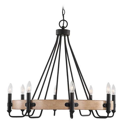 Uttermost Lighting The Uttermost Company Carolyn Kinder Deschutes, Sanded Black & Faux Painted Wood Chandelier 21356