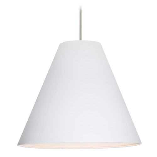 Besa Lighting Dylan Satin Nickel LED Pendant Light with Conical Shade