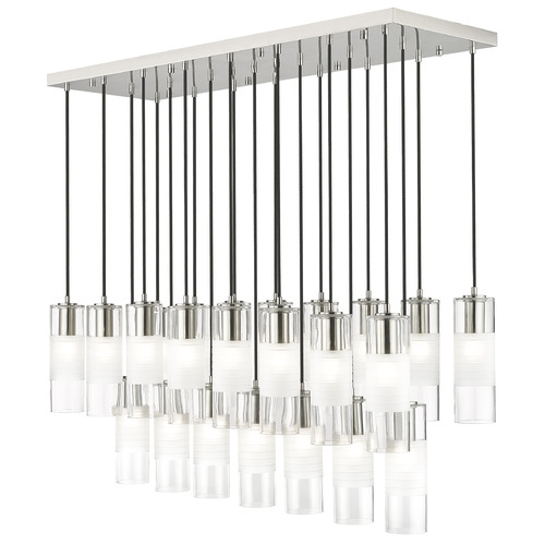 Z-Lite Z-Lite Alton Brushed Nickel Multi-Light Pendant with Cylindrical Shade 824P-23L-BN