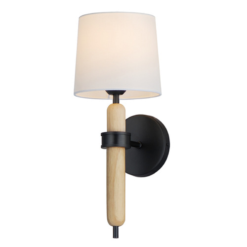 Maxim Lighting Bozeman Matte Black & Natural Wood Sconce by Maxim Lighting 11861OFNWD