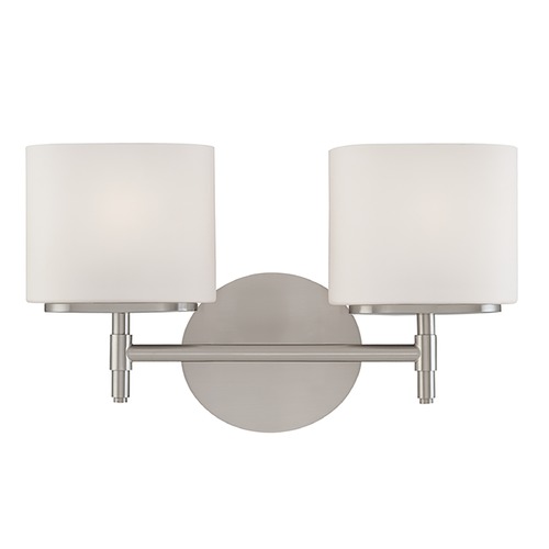 Trinity 2-Light Bath Light in Satin Nickel by Hudson Valley Lighting