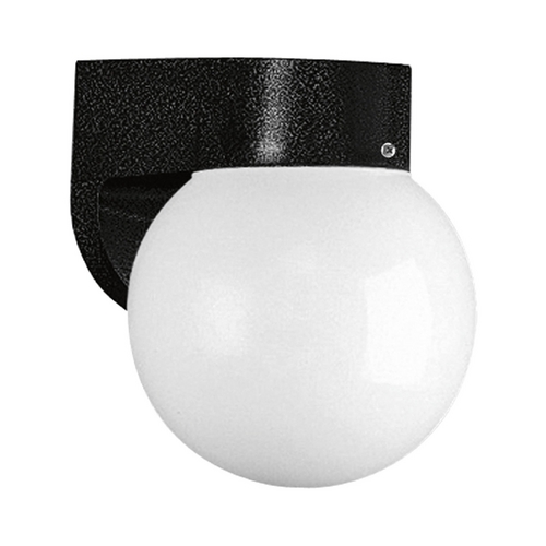 White Polycarbonate Outdoor Wall Light in Black by Progress Lighting