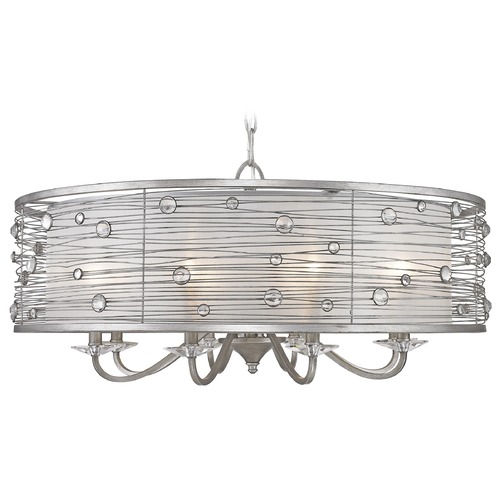 Golden Lighting Joia Peruvian Silver Chandelier by Golden Lighting 1993-8 PS