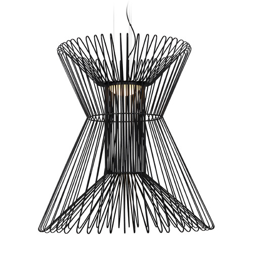 Syrma LED Pendant in Matte Black by Visual Comfort Modern
