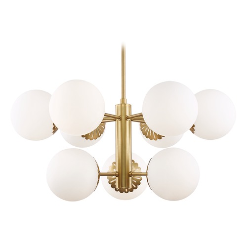 Mitzi by Hudson Valley Paige Aged Brass Chandelier by Mitzi by Hudson Valley H193809-AGB