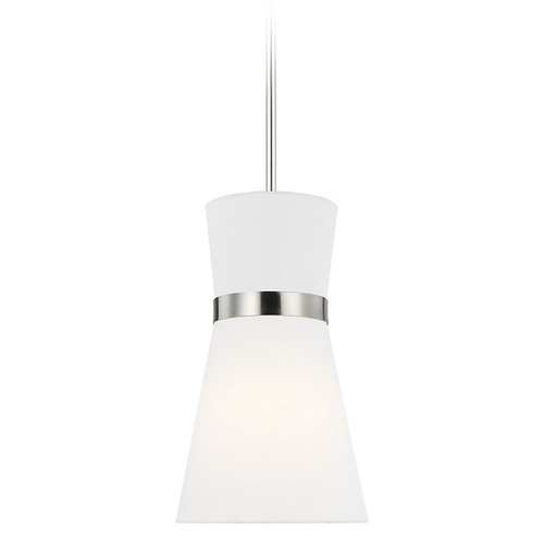 Visual Comfort Studio Collection Clark Brushed Nickel LED Mini-Pendant Light with Conical Shade
