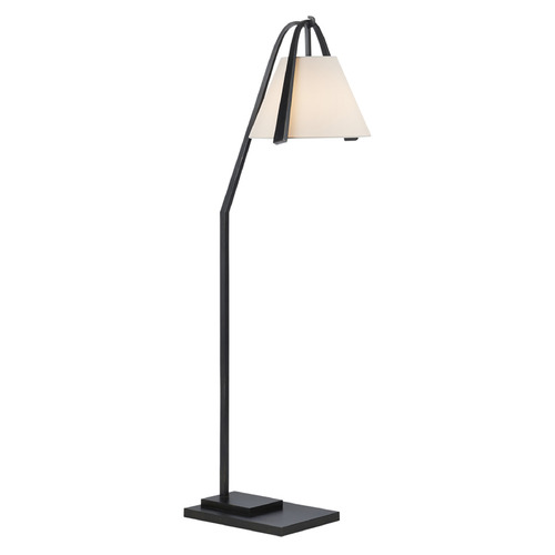 Currey and Company Frey Satin Black & Brushed Brown Floor Lamp with Empire Shade