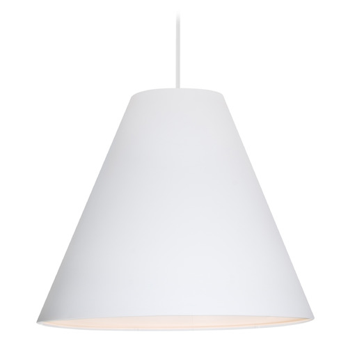 Besa Lighting Besa Lighting Dylan White LED Pendant Light with Conical Shade 1TT-DYLANWH-LED-WH