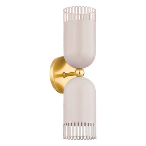 Mitzi by Hudson Valley Liba Wall Sconce in Brass & Soft Peignoir by Mitzi by Hudson Valley H884102-AGB/SPG