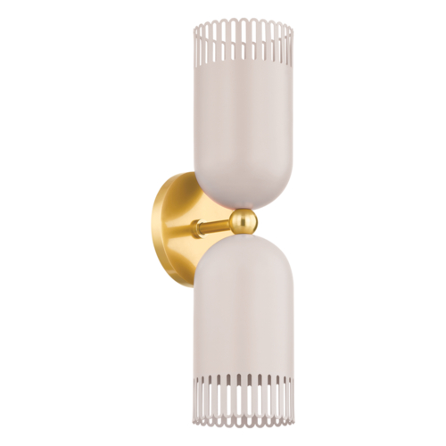 Liba Wall Sconce in Brass & Soft Peignoir by Mitzi by Hudson Valley