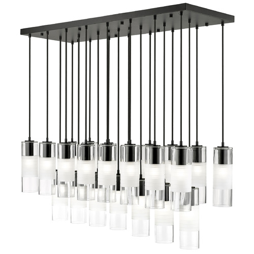Z-Lite Alton Matte Black Multi-Light Pendant with Cylindrical Shade
