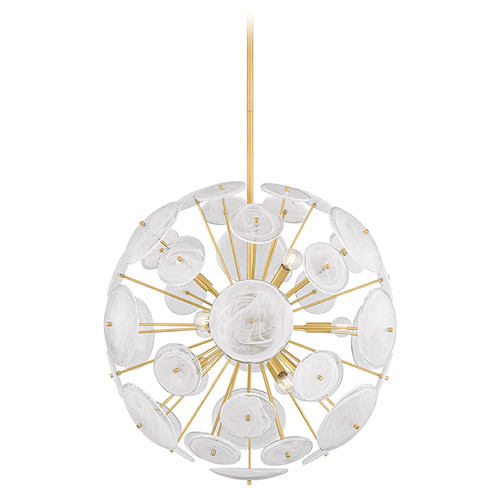 Mitzi by Hudson Valley Mitzi Juliet Aged Brass 9-Light Chandelier H1004809-AGB