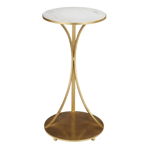 Currey and Company Orla Gold Leaf & Natural Marble Coffee & End Table