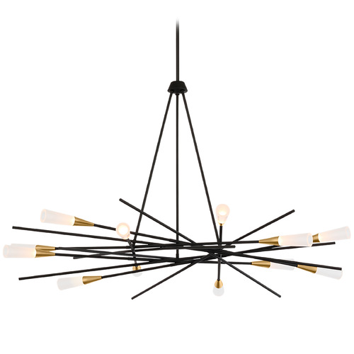 Stellar Matte Black Radial Chandelier