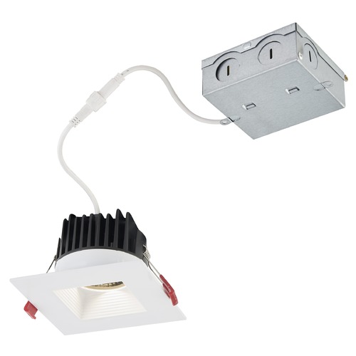 4'' LED Canless 15W White Square Baffle Recessed Downlight 2700K 38Deg