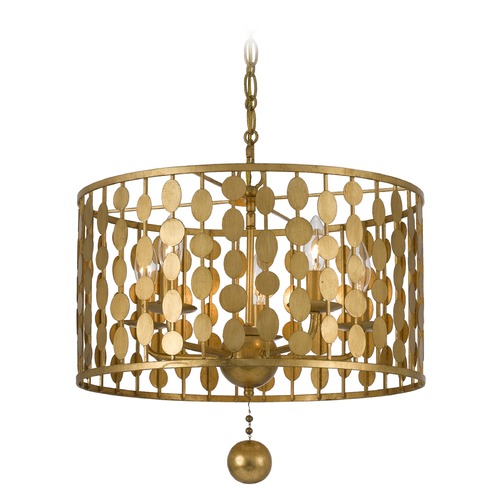 Crystorama Lighting Layla Antique Gold Pendant Light