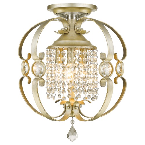 Golden Lighting Ella White Gold Semi-Flush Mount by Golden Lighting 1323-SF WG