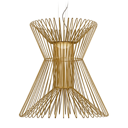Syrma LED Pendant in Satin Gold by Visual Comfort Modern