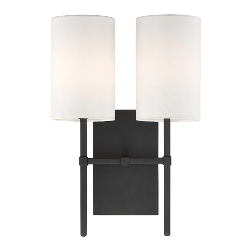 Crystorama Lighting Veronica Double Sconce in Black Forged by Crystorama Lighting VER-242-BF