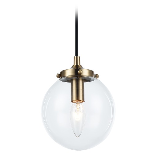The Bougie Aged Gold Mini Pendant by Matteo Lighting