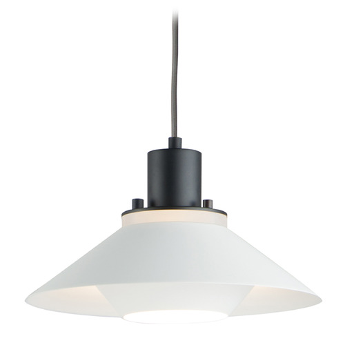 Maxim Lighting Maxim Lighting Oslo Black & White Pendant Light with Conical Shade 11410BKWT