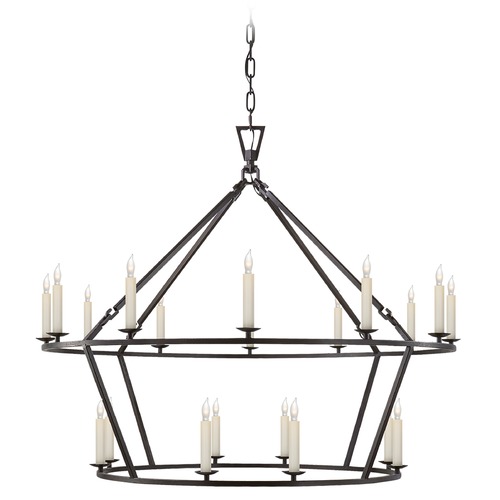 Visual Comfort Signature Collection E.F. Chapman Darlana Large Chandelier in Aged Iron by Visual Comfort Signature CHC5179AI