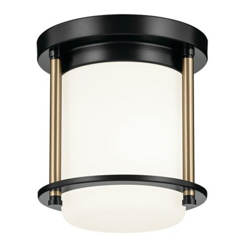 Kichler Lighting Brit Black & Champagne Bronze Flush Mount Light by Kichler Lighting 52596BKCPZ