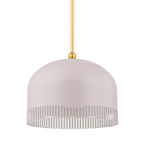 Liba 15-In Pendant in Brass & Soft Peignoir by Mitzi by Hudson Valley